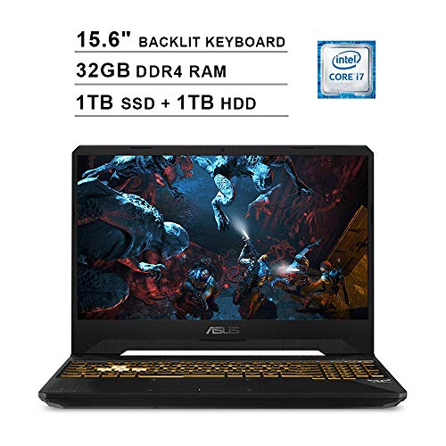 2020 Asus TUF 15.6 Inch Gaming Laptop Intel 6-Core i7-9750H GeForce GTX 1650 4GB, 32GB DDR4 RAM, 1TB SSD Boot+1TB HDD, Windows 10