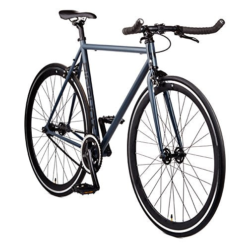 Big Shot Bikes Kyoto Gray |Fixie Track Bike Fixed Gear for Men & Women Rider Height 5'11" to 6'3" Large