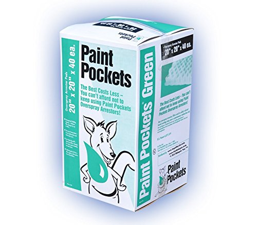 20 x 20 - Paint Pockets GREEN Overspray Arrestor - 40 Pack