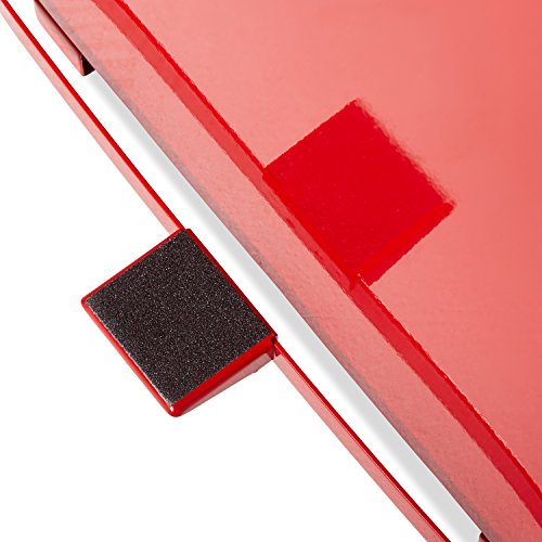 Rubbermaid Commercial Defenders Front Step-On Trash Can with Plastic Liner, 24 Gallon, Red, FGST24EPLRD
