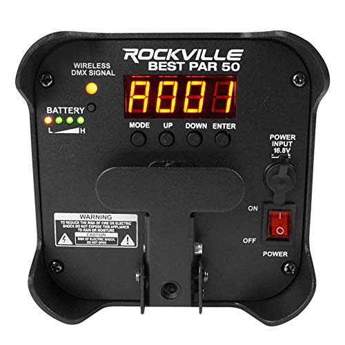 (2) Rockville BEST PAR 50 Rechargeable Par Wash Lights Wireless DMX+RGBWA+UV+Bag