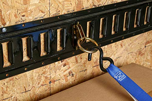 Five 8-ft E Track Tie-Down Rail Powder Coated Steel ETrack Horizontal Pack Of 5 Bolt-On For Cargo Pickups Trucks Trailers Vans
