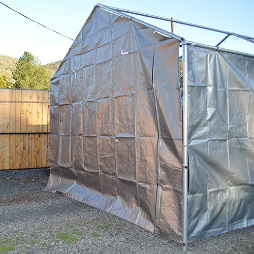 100x100 Heavy Duty Silver/Black Poly Tarp - 14x14 Weave - Special U.V. Coating - 24" Grommets