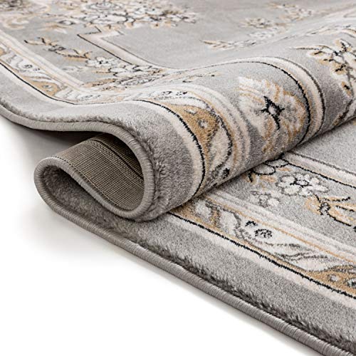Well Woven Timeless Le Petit Palais Traditional Medallion Grey Area Rug 10'11" x 15, 10'11" x 15',