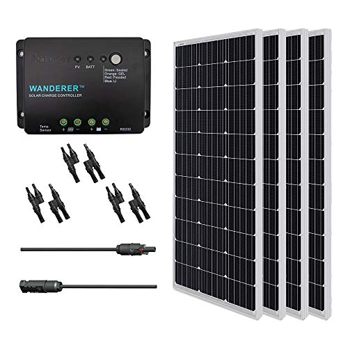 Renogy 400 Watt 12 Volt Monocrystalline Solar Panel, Bundle Kit with 30A Negative ground Charge Controller