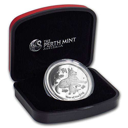 2018 AU Australia 1 oz Silver Lunar Dog Proof (w/Box & COA) 1 OZ Brilliant Uncirculated
