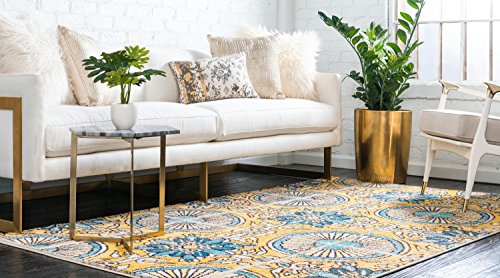 Unique Loom Estrella Collection Vibrant Abstract Gold Area Rug (9' 0 x 12' 0)