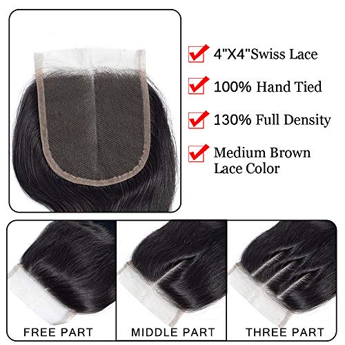 12A Brazilian Remy Hair Body Wave Bundles with Closure 2 Tone Ombre Hair 20" 18" 16" with 14" Free Part Burgundy Dark Wine Red Two Tone Ombre Bundles with Lace Closure