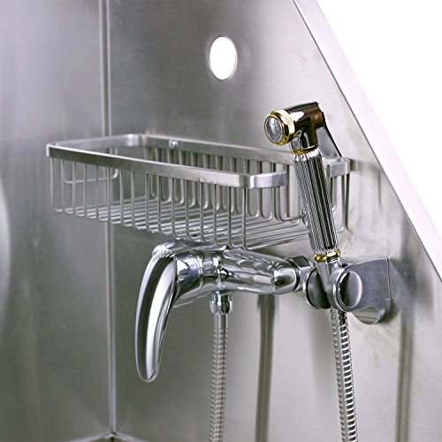 Flying Pig Grooming 50" Stainless Steel Pet Dog Bath Tub with Faucet (Left Door/Right Drain), 50 x 27 x 58