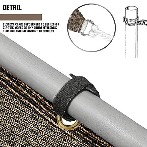 TANG Sunshades Depot 8' x 14' Straight Side Sun Shade Sail 180 GSM Brown Patio Rectangle Shade Fabric UV Blocker Shelter Deck Dock Carport Driveway Pergola Cover Outdoor Backyard Deck 3 Year Warranty
