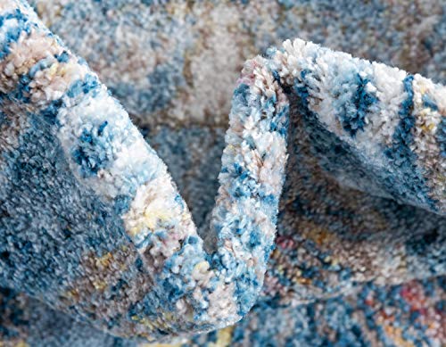 Unique Loom Brighton Collection Bright Traditional Bohemian Vintage Blue Area Rug (9' 0 x 12' 0)