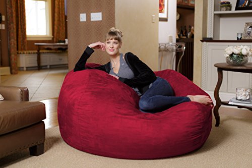 Chill Sack Bean Bag Chair: Huge 5' Memory Foam Furniture Bag and Large Lounger - Big Sofa with Soft Micro Fiber Cover - Cinnabar