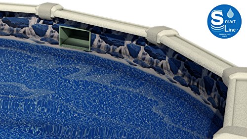 Smartline Waterfall Oval Liner Overlap Style 48 To 52in Wall Height 20 Gauge Virgin Vinyl For Steel Sided Above-Ground Swimming Pools