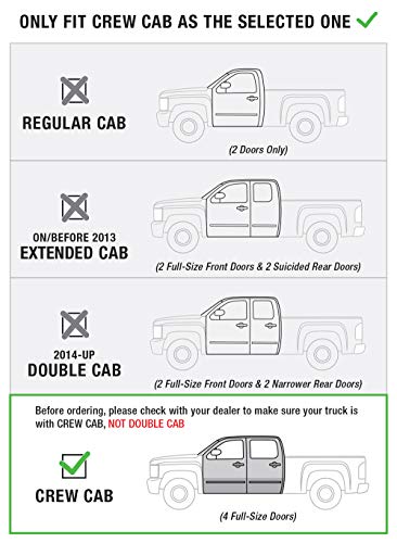 Tyger Auto Riser Compatible Chevy Silverado Sierra 1500 & 2020 2500/3500HD Crew Cab 4in Running Boards Side Step Rails Nerf Bars
