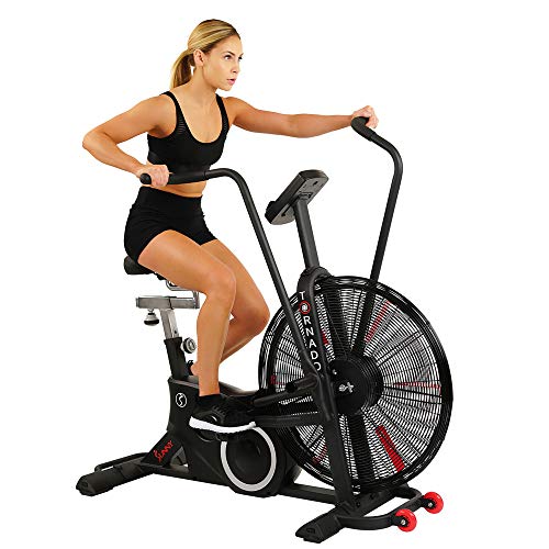 Sunny Health & Fitness Exercise Tornado Fan Air Bike with Bluetooth and Heart Rate Compatibility - SF-B2729 (SF-B2729)