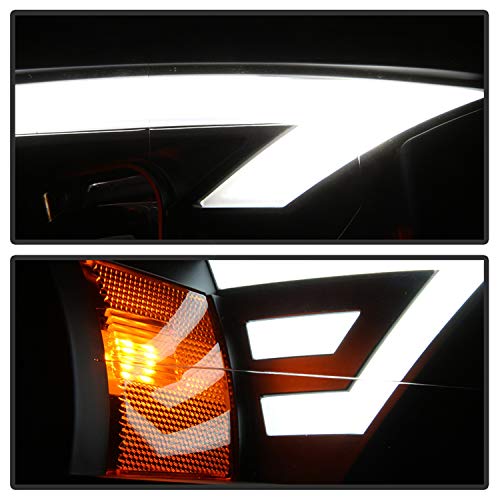 (xTune) Compatible with Ford F150 2015-2017 DRL LED Light Bar Projector Headlights - Black