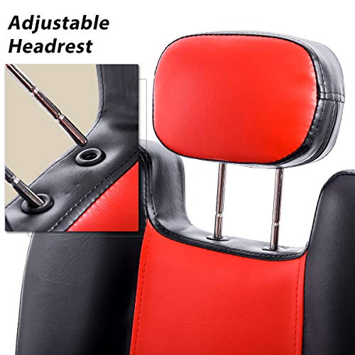 Hydraulic Recliner Barber Chair for Salon w/ 20% Extra Wider Seat & Heavy Duty Hydraulic Pump, 2020 Upgraded Black & Red