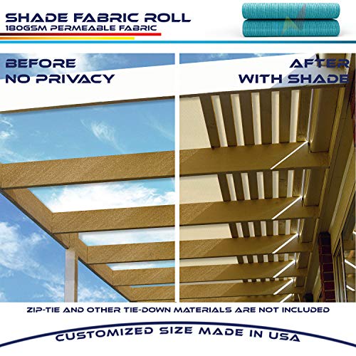 Windscreen4less Turquoise Green Sunblock Shade Cloth,95% UV Block Shade Fabric Roll 6ft x 190ft