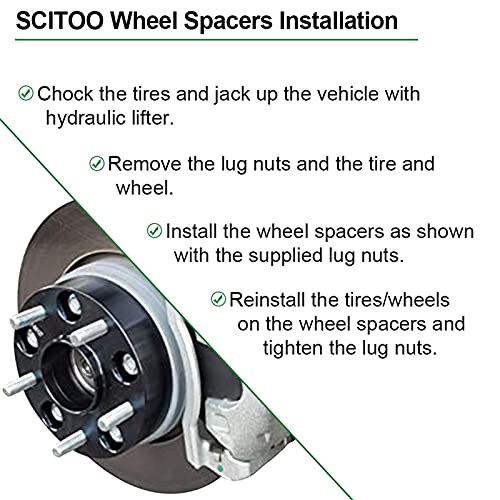 SCITOO 4X 2 inch Wheel Spacer Adapters 5x5.5 to 5x5.5 5x139.7 77.8mm Hubcentric Adapters 9/16" Thread fit for Dodge for Durango for Dodge Dakota for Aspen for Ram 1500