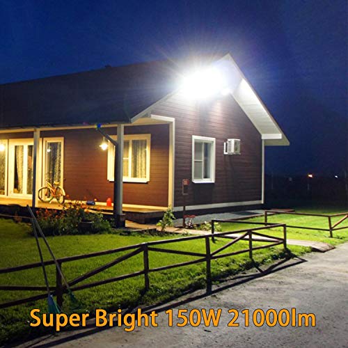 150W LED Flood Light Outdoor with Driver, 2,1000lm Super Bright Security Lights, IP66 Waterproof Outdoor Flood Light, 6500K Daylight White Floodlight for Yard, Garden, Playground, Basketball Court