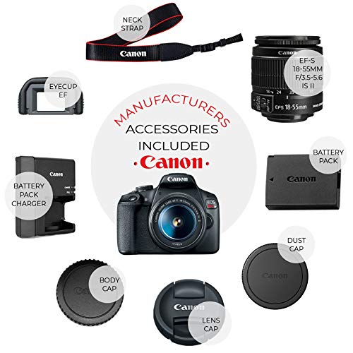 Canon EOS Rebel T7 Digital SLR Camera Body EF-S 18-55mm f/3.5-5.6 IS II EF 75-300mm f/4-5.6 III Lens & Ultimate Canon Bundle