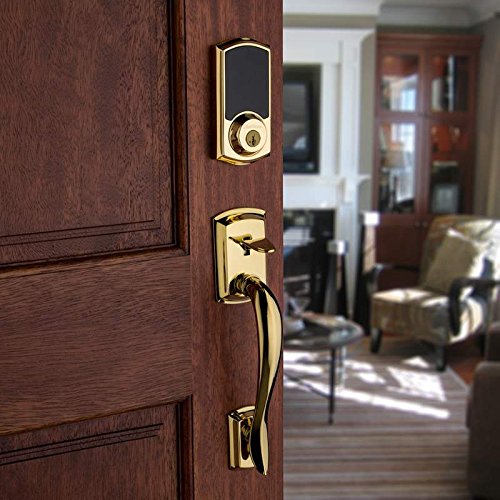 Kwikset 99150-001 SmartCode 915 Touchscreen Electronic UL Deadbolt with Smart Key, Polished Brass