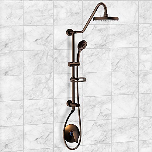 PULSE ShowerSpas 1011-lll-ORB Kauai III Shower System, with 8" Rain Showerhead, 5-Function Hand Shower, Adjustable Slide Bar and Soap Dish, Oil-Rubbed Bronze