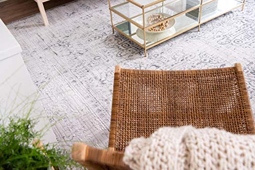 Unique Loom Aberdeen Collection Tone-on-Tone Traditional Textured Vintage Gray Area Rug (8' 0 x 10' 0)