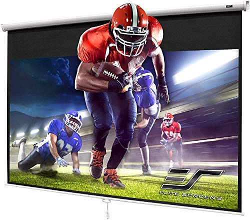 Elite Screens Manual Series, 135-INCH 16:9, Pull Down Manual Projector Screen with AUTO LOCK, Movie Home Theater 8K / 4K Ultra HD 3D Ready, 2-YEAR WARRANTY, M135XWH2