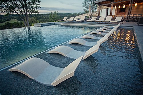 Ledge Lounger Signature in-Pool Chaise for 0-9 inch Water Depths (Set of 2, White)