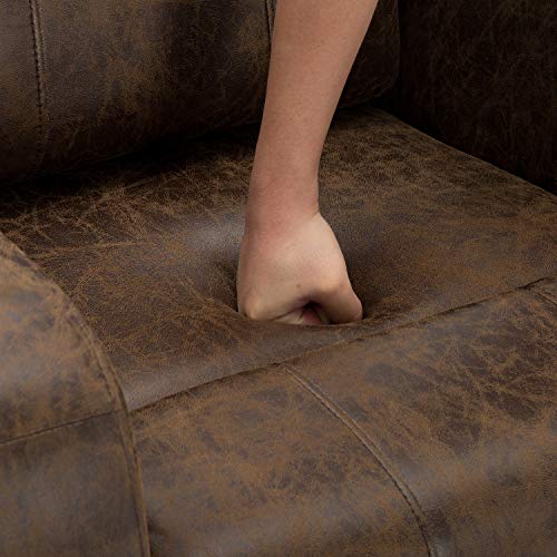 Bonzy Home Power Recliner Chair Air Suede Overstuffed Electric Faux Suede Leather Recliner Chair with USB Charge Port, Smoke Gray