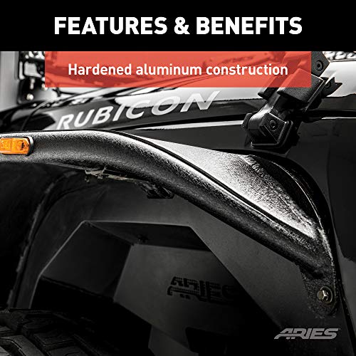 ARIES 1500201 Black Aluminum Front Jeep Wrangler JK Fender Flares