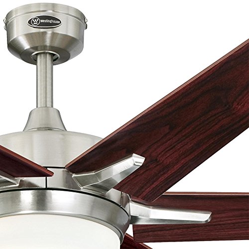 Westinghouse Lighting 7207700 Cayuga 60-inch Brushed Nickel Indoor Ceiling Fan, Dimmable LED Light Kit with Opal Frosted Glass
