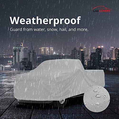 Weatherproof Truck Cover Compatible with 2003-2019 Ford F-250 with SuperCab, ~8 Ft Bed & Shell - Outdoor & Indoor - Rain, Snow, Hail, Sun - Theft Cable Lock, Bag & Wind Straps