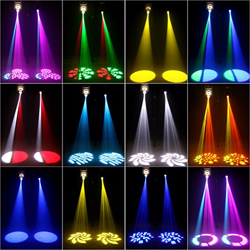 50W Moving Head Stage Lights, U`King Portable LED 8 Gobo 8 Pattern Spotlight by DMX 512 Control 9/11 Channel for Disco Party Lights Shows - 4 Pack