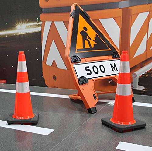 (8 Cones) BESEA 28” inch Orange PVC Traffic Cones, Black Base Construction Road Parking Cone Structurally Stable Wearproof (28" Height)