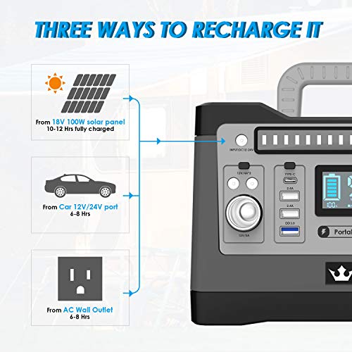 KYNG Portable Power Station Solar Generator Backup Lithium Battery Pure Sine Wave AC Outlet 1000w peak Emergency Power Supply