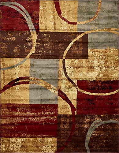 Unique Loom Barista Collection Abstract Modern Rustic Warm Beige Area Rug (9' 0 x 12' 0)
