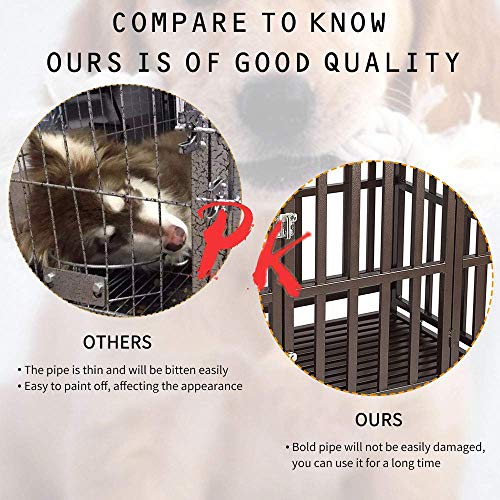 Gelinzon Heavy Duty Dog Cage Crate Kennel Playpen Large Strong Metal for Large Dogs and Pets, Easy to Assemble