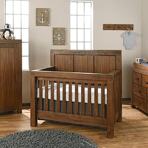 Full Size Conversion Kit Bed Rails for Oxford Baby Cribs (Rustic Farmhouse Brown)