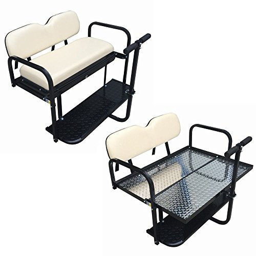 Performance Plus Carts Club Car DS Golf Cart Rear Flip Back Seat Kit for 2000.5 - Up Factory Buff