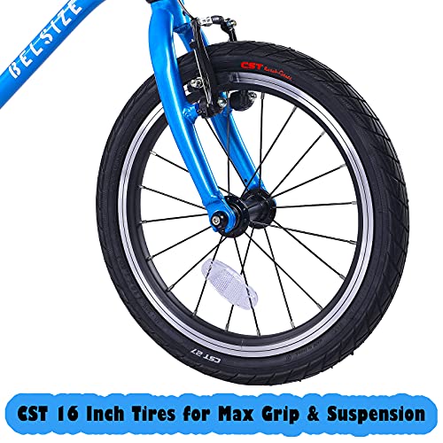 BELSIZE 16-Inch Belt-Drive Kid's Bike, Lightweight Aluminium Alloy Bicycle(only 12.57 lbs) for 3-7 Years Old (Blue)