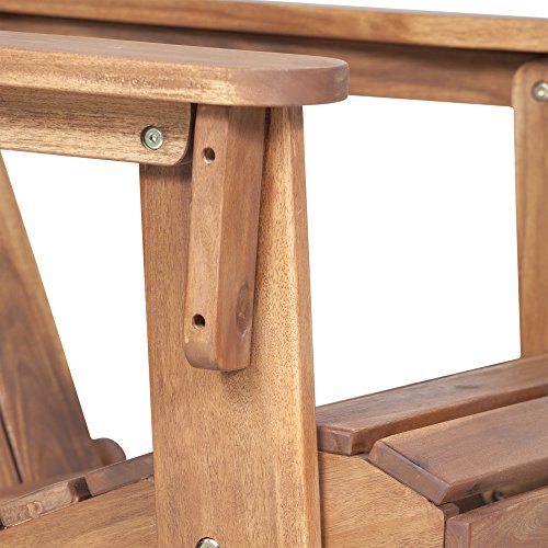 Walker Edison Furniture Company AZWACBR Outdoor Patio Wood Adirondack Foldable Chair All Weather Backyard Conversation Garden Poolside Balcony, Set of 1, Brown