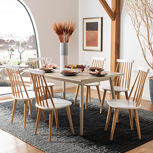 Safavieh American Homes Collection Burris Country Farmhouse Natural and White Spindle Side Chair (Set of 2)