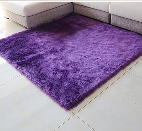 Meng Ge Luxury Soft Faux Sheepskin Fur Area Rugs for Bedside Floor Mat Plush Sofa Cover Seat Pad for Bedroom