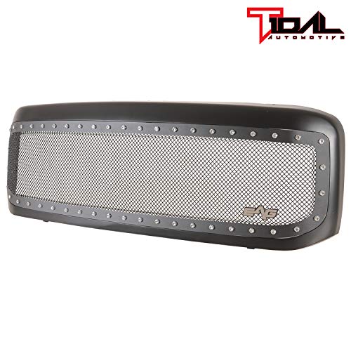 Tidal Replacement Studs Rivet Grille Stainless Steel with Matte Black Shell Fits 99-04 Ford Super Duty F250 F350 F450 F550