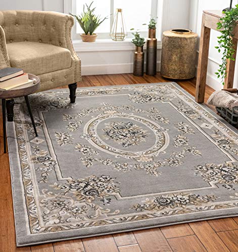 Well Woven Timeless Le Petit Palais Traditional Medallion Grey Area Rug 10'11" x 15, 10'11" x 15',