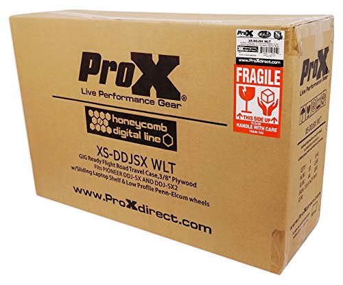 Prox xs-ddjsx-wlt designed for pioneer ddj-sx controller flight road gig ready dj case w/laptop shelf