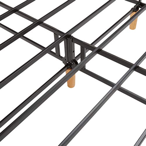 AmazonBasics Premium Foldable Mattress Foundation/Box Spring with Steel Slats and Wood Legs, Tools-free Assembley, King