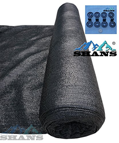 SHANS Shade Cloth Fabric Black 40% Sunshine Ultraviolet Blocking Rate Free Clips (10ft x 100ft)